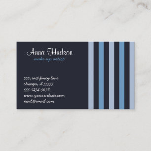Stripes (Parallel Lines) - Blue Black Business Card