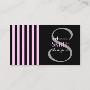 Stripes (Parallel Lines) - Pink Black Business Card