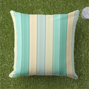 Stripes Pastel Mint Peach vertical geometrical Cushion