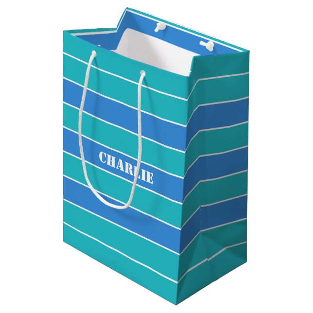 Stripes Pattern custom gift bags (Front Angled)