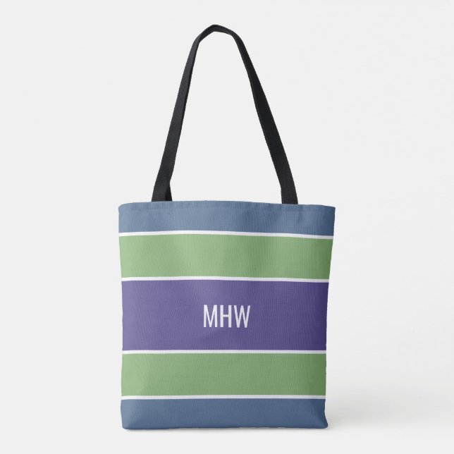 Stripes Pattern custom monogram bags (Back)