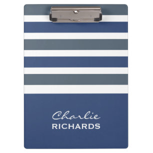 Stripes Pattern custom monogram clipboard