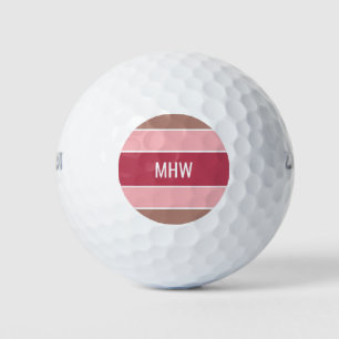 Stripes Pattern custom monogram golf balls