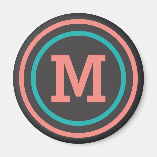 Stripes Pattern custom monogram magnets (Front)