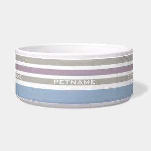 Stripes Pattern custom monogram pet bowls