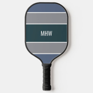 Stripes Pattern custom monogram Pickleball Paddle