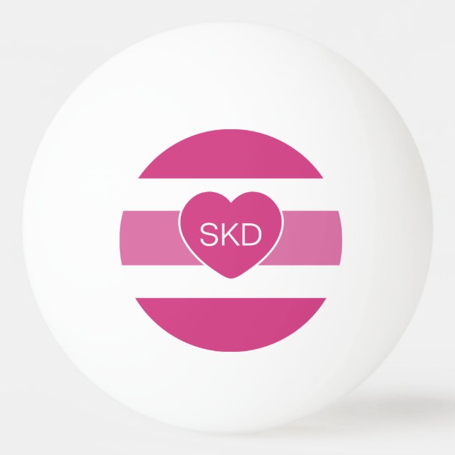 Stripes Pattern custom monogram ping pong balls (Back)