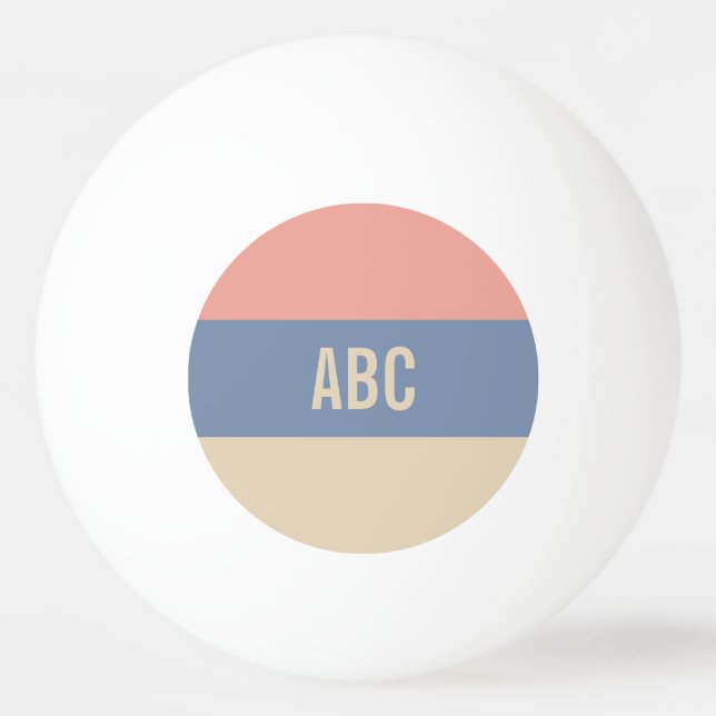 Stripes Pattern custom monogram ping pong balls (Back)