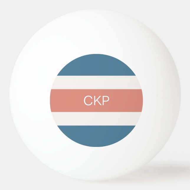 Stripes Pattern custom monogram ping pong balls (Back)