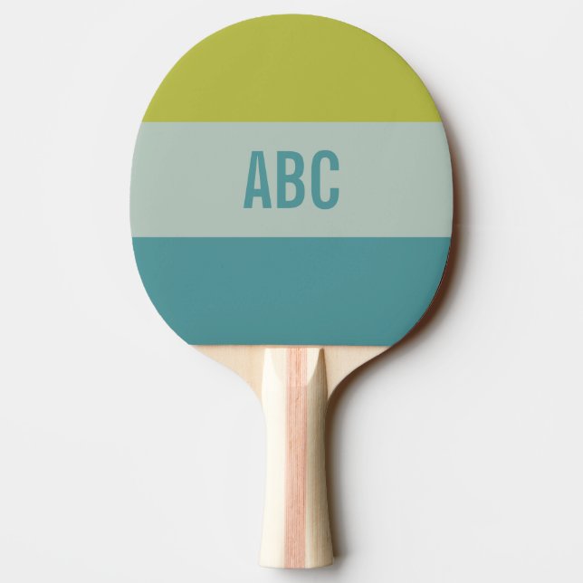 Stripes Pattern custom monogram ping pong paddle (Back)