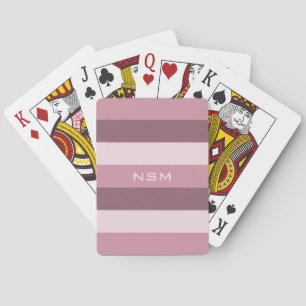 Stripes Pattern custom monogram playing cards