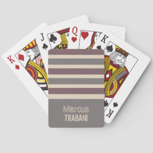 Stripes Pattern custom monogram playing cards