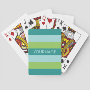 Stripes Pattern custom monogram playing cards