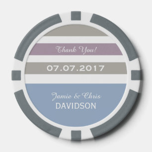 Stripes Pattern custom monogram poker chips