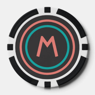 Stripes Pattern custom monogram poker chips