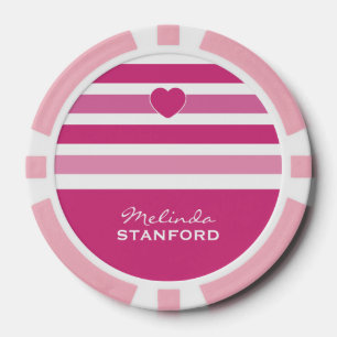 Stripes Pattern custom monogram poker chips