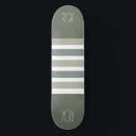 Stripes Pattern custom monogram skateboards<br><div class="desc">Change the text field to what you want. You can also change the font and its size and colour by using the "Customise it" function,  as well as add more text fields if you wish. See my store for more items with,  and colour choices of,  this design.</div>