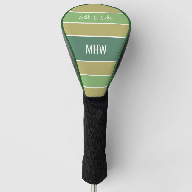 Stripes Pattern custom monogram & text cover (Front)