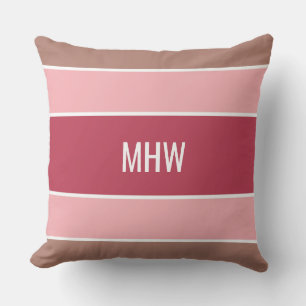 Stripes Pattern custom monogram throw pillows