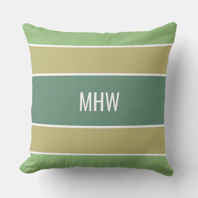 Stripes Pattern custom monogram throw pillows (Front)