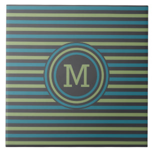 Stripes Pattern custom monogram tiles