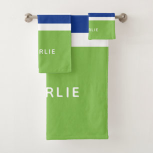 Stripes Pattern Custom Monogram towel set