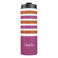 Stripes Pattern custom monogram tumbler