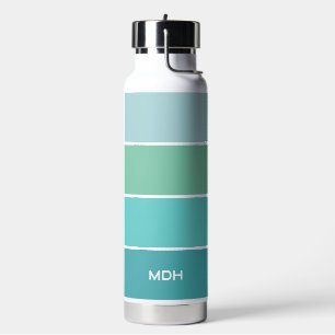 Stripes Pattern Custom Monogram Water Bottle