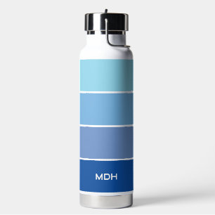 Stripes Pattern Custom Monogram Water Bottle