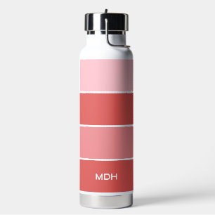 Stripes Pattern Custom Monogram Water Bottle
