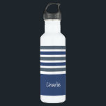 Stripes Pattern custom monogram water bottles<br><div class="desc">Change the text field to what you want. You can also change the font and its size and colour by using the "Customise it" function,  as well as add more text fields if you wish. See my store for more items with,  and colour choices of,  this design.</div>