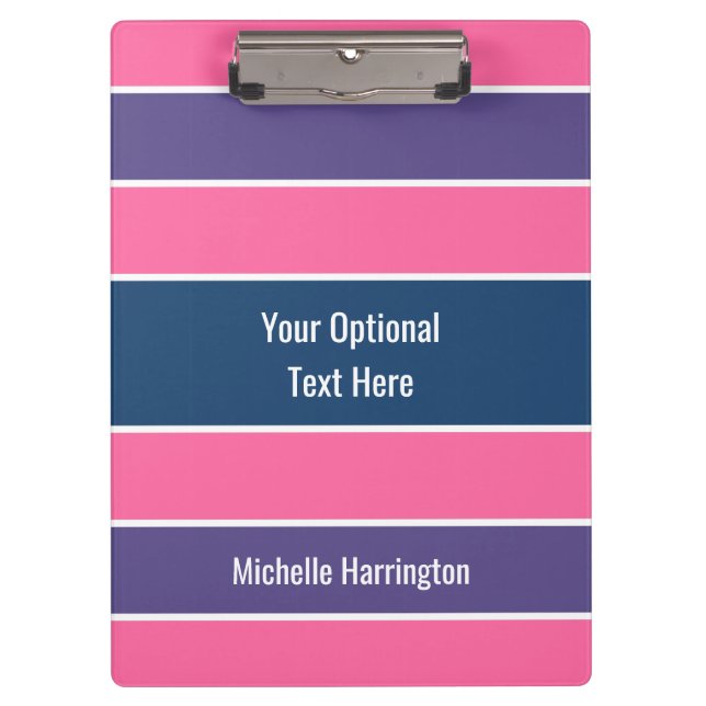 Stripes Pattern custom name clipboard (Front)