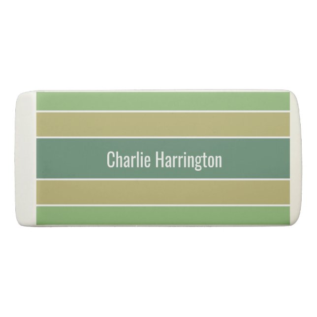 Stripes Pattern custom name erasers (Front)