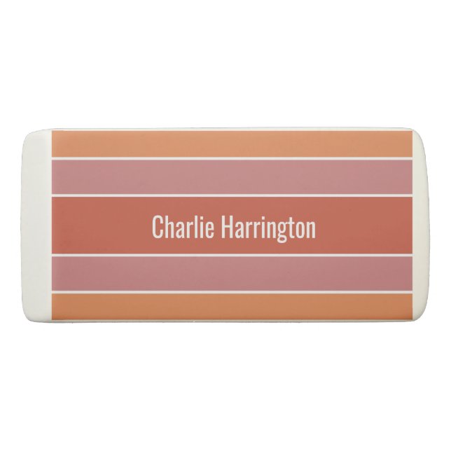 Stripes Pattern custom name erasers (Front)