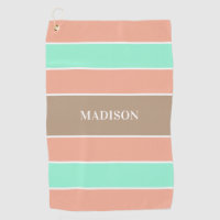 Stripes Pattern custom name golf towel