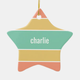 Stripes Pattern custom name ornament