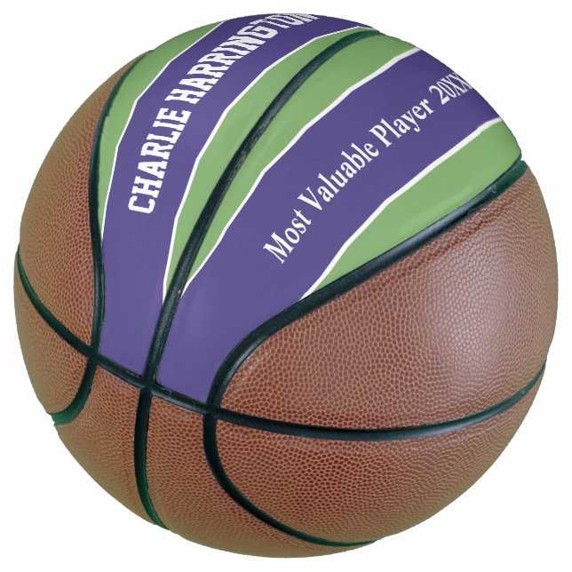 Stripes Pattern custom name & text basketball (Angled)