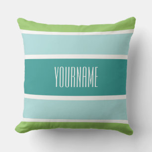 Stripes Pattern custom name throw pillows