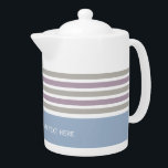 Stripes Pattern custom teapot<br><div class="desc">Change the text field to what you want. You can also change the font and its size and colour by using the "Customise it" function,  as well as add more text fields if you wish. See my store for more items with,  and colour choices of,  this design.</div>