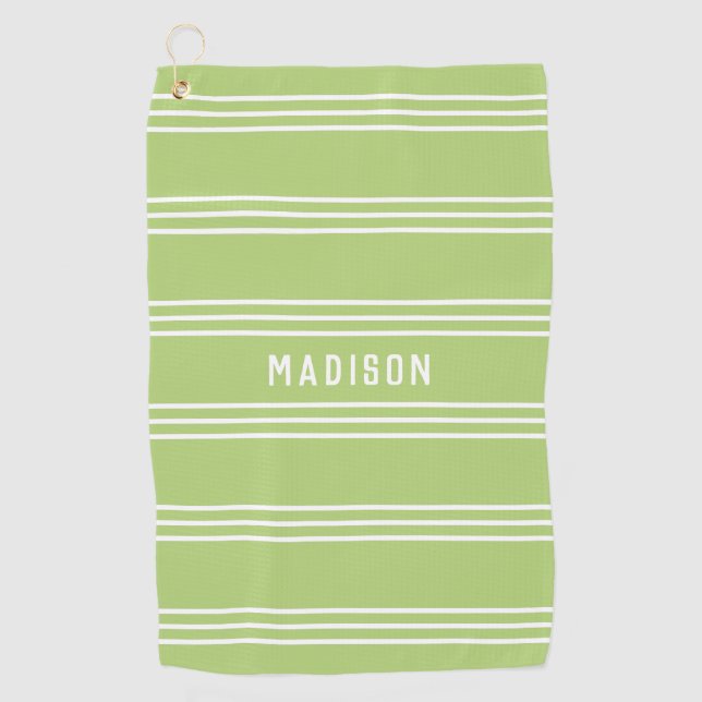 Stripes Pattern custom text golf towel (Front)