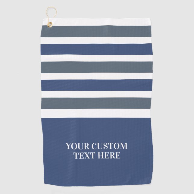 Stripes Pattern custom text golf towel (Front)