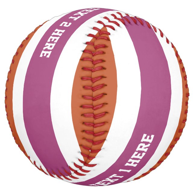 Stripes Pattern custom text softball (Angled)