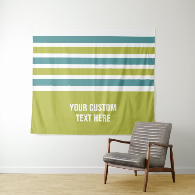 Stripes pattern custom text tapestries (In Situ (Horizontal))