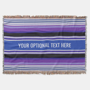 Stripes Pattern custom text throw blanket