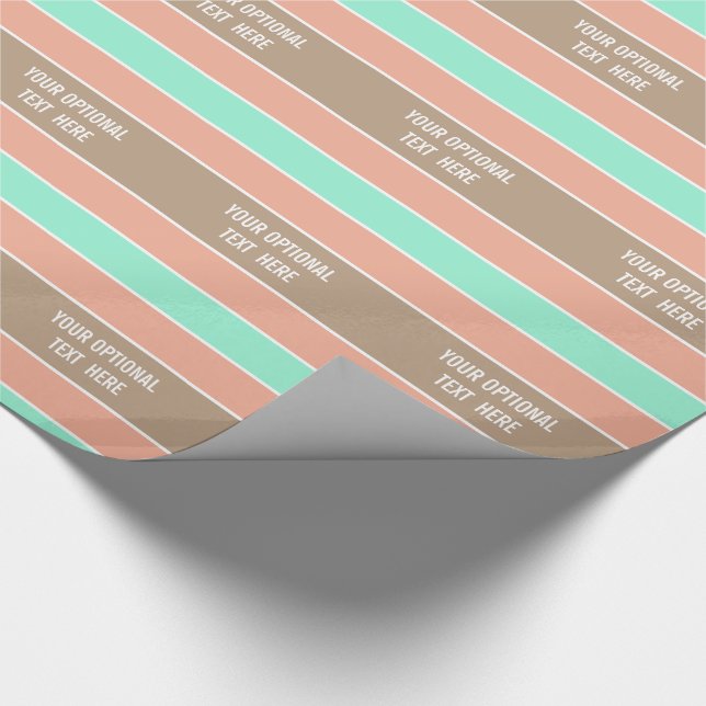 Stripes Pattern custom text wrapping paper (Corner)