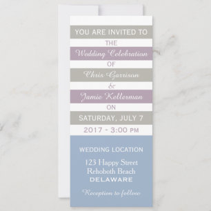 Stripes Pattern custom wedding nvitation Invitation
