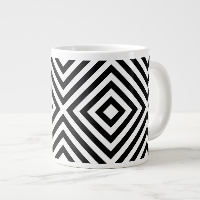 Stripes Pattern Large Coffee Mug (Front Right)