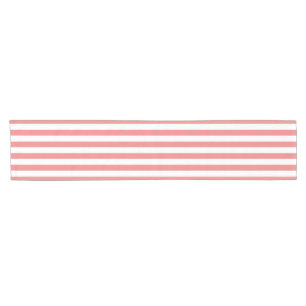 Stripes Pattern Light Coral Short Table Runner