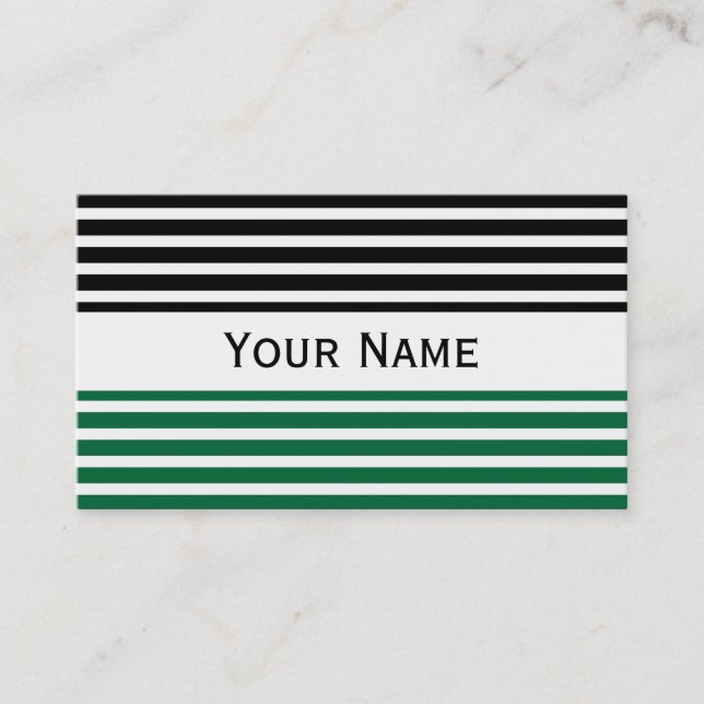 Stripes Pattern narrow white + your backg. & text Business Card (Front)
