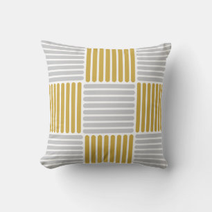 Stripes Pattern Pillow in Silver and Gold colours